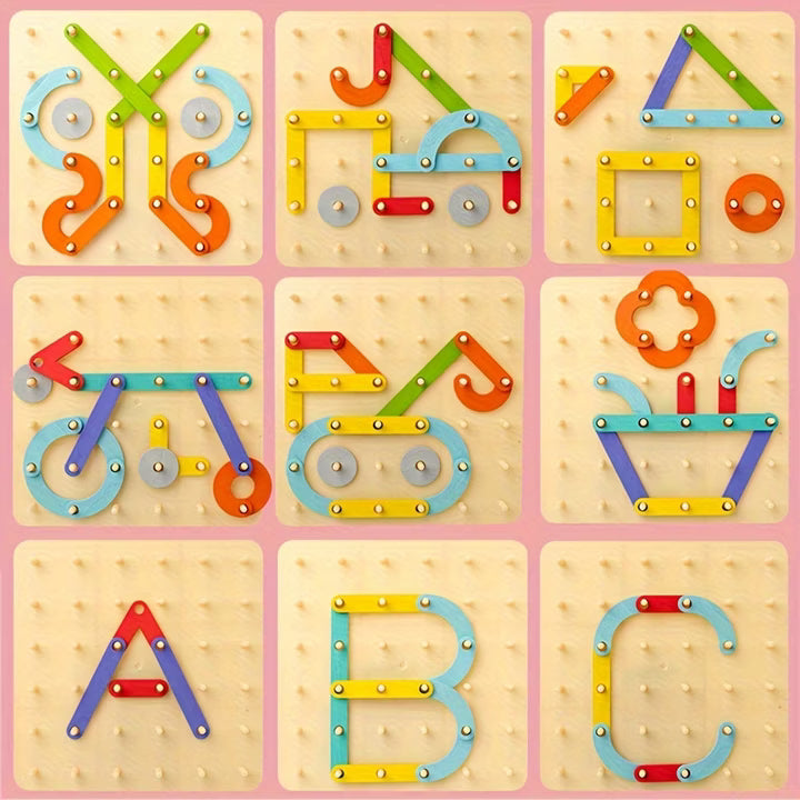 Blocs Jouets à motifs en bois pour enfants Montevia Kids